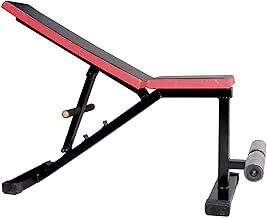 anythingbasic. 3 in 1 Adjustable Incline, Decline and Flat Bench for Weight Strength Training, Sit Up (Red/Black)