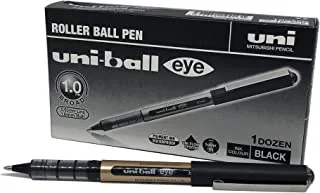 uni-ball Eye Broad UB-150-10 Rollerball pen, 1mm nib, Black ink, box of 12