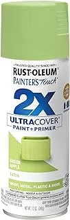 Rust-OlEUm 249077 Painter's Touch 2X Ultra Cover Spray Paint, 12 Oz, Satin Green Apple