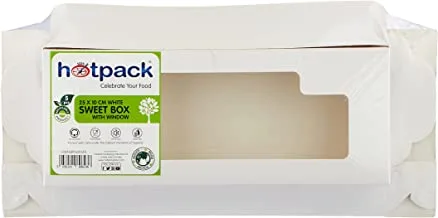 Hotpack sweet box coated with window 25x10cm - 5 pieces