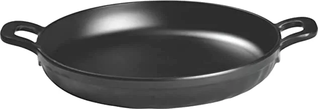 Servewell Melamine Horeca Round Servo Dish With Handle Black 19.5Cm