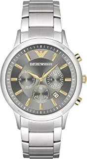 Emporio Armani Men's Quartz Stainless Steel Casual Watch, Silver-Toned (Ar11047), Analog Display