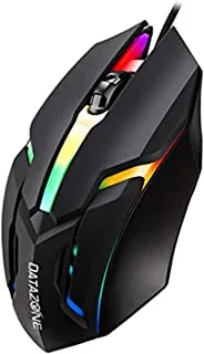 Datazone Ultra Fast Wired Gaming Mouse With Responsive Keys And Charging Dock With Rgb Lighting Multicolor,Ak800M Black