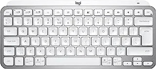 Logitech MX Keys Mini Minimalist Wireless Illuminated Keyboard, Compact, Bluetooth, Backlit, USB-C, Compatible with Apple macOS, iOS, Windows, Linux, Android, Metal Build, US Intl Layout - Pale Grey