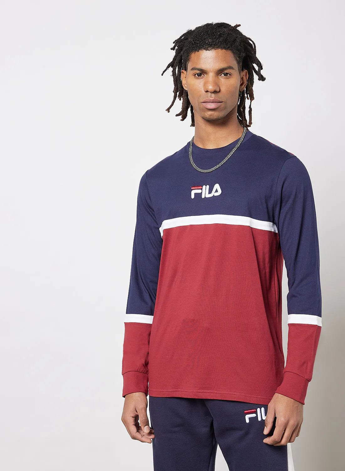 FILA Colourblock Long Sleeve T-Shirt