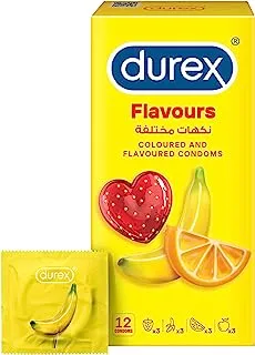 Durex Coloured and Flavoured Condoms for Men (Strawberry, Banana, Orange, Apple) - 12 Pieces