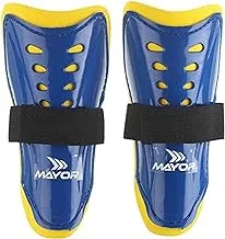 Mayor Fury Football Shin Guard with Velcro (Blue/Yellow)