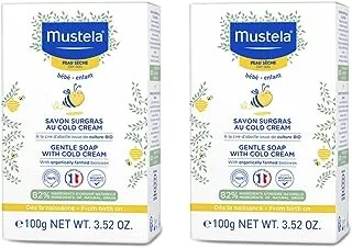 Mustela Gentle Soap with Cold Cream 100g Pack of 2, Yellow,