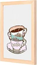 LOWHA coffee cup vintage Wall Art with Pan Wood framed Ready to hang for home, bed room, office living room Home decor hand made wooden color 23 x 33cm By LOWHA