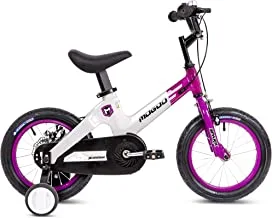 Mogoo Spark Kids Magnesium Alloy Lightweight Bike for 4-7 Years Old Boys Girls, Adjustable Height, Disc Handbrakes, Reflectors, Gift for Kids, 16-Inch Bicycle with Training Wheels - Purple