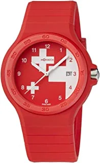 ساعة M-WATCH صناعة سويسرية ماكسي 42 أنالوج مينا حمراء للرجال- WYO.15234.RC