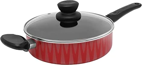 Trust Pro Non Stick Deep Fry Pan with 2 Layered Aluminium Coating, 24 cm, Red