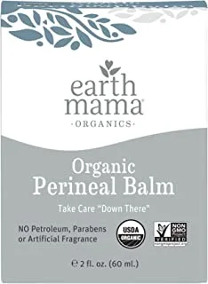 Organic Perineal Balm by Earth Mama | Naturally Cooling Herbal Salve for Pregnancy and Postpartum Relief, 2-Fluid Ounce