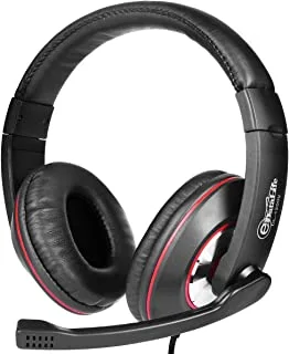 Gaming Headset for Playstation 4, Computer and Xbox One, with Noise Cancellation, Microphone, Bass Surround Sound with Soft Ear Protectors, for eDataLife Gaming Laptop (Red) DL-1200U.