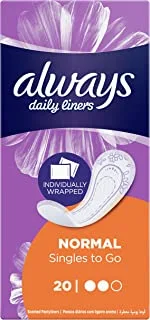 Always Panty Liners Comfort Protect Normal Individually Wrapped 20 Count