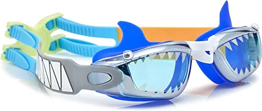 Bling2o Small Bite Jawsome Jr. Swim Goggles for Kids, Anti Fog, No Leak, Non Slip and UV Protection - Fun Water Accessory Includes Hard Case, (JAWSOMEJR8B)