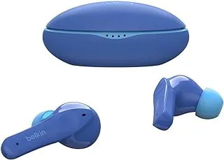 Belkin SOUNDFORM Nano, True Wireless Earbuds for Kids, 85dB Limit for Ear Protection, Earphones for Online Learning, School, IPX5 Certified, 24 H Play Time for iPhone, Galaxy, Pixel and More – Blue