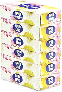 Uno Plus Hard-Pack 2 Ply Facial Tissue, 100 Sheets, 6 Packs