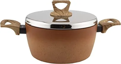 Al Saif Amercook Terracotta Non Stick Casserole Cooking Pot,Colour: Orange,Size: 30cm