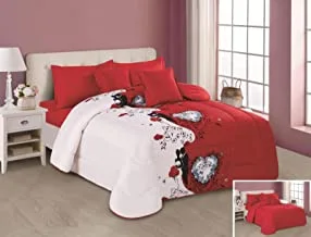 HOURS Medium Filling Floral Comforter 6 Piece Set King Size Rosemary-001 Multicolor