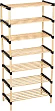 SEOWOOD Wood Modular 7 Shelf Functional Organizer, Flower bed, Wooden Shoe Rack - Storage Bench, Closet, Bathroom, Kitchen, Entry Wood Organizer