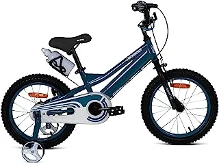 Mogoo Rayon Kids Road Bike For 4-7 Years Old Girls & Boys, Adjustable Seat, Handbrake, Mudguards, Reflectors, Lightweight, Chainguard, Gift For Kids, 16-Inch Bicycle With Training Wheels, Green