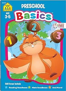 School Zone - Preschool Basics Workbook - 64 Pages, Ages 3 to 5, Colors, Numbers, Counting, Matching, Classifying, Beginning Sounds, and More (School ... Workbook Series) (Deluxe Edition 64-Page)