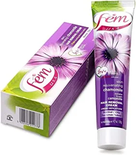 FEM USA Hair Removal Cream with Rejuvenating Chamomile- 120g | For Rejuvenating Skin With pH Balancing Skin Care Lotion