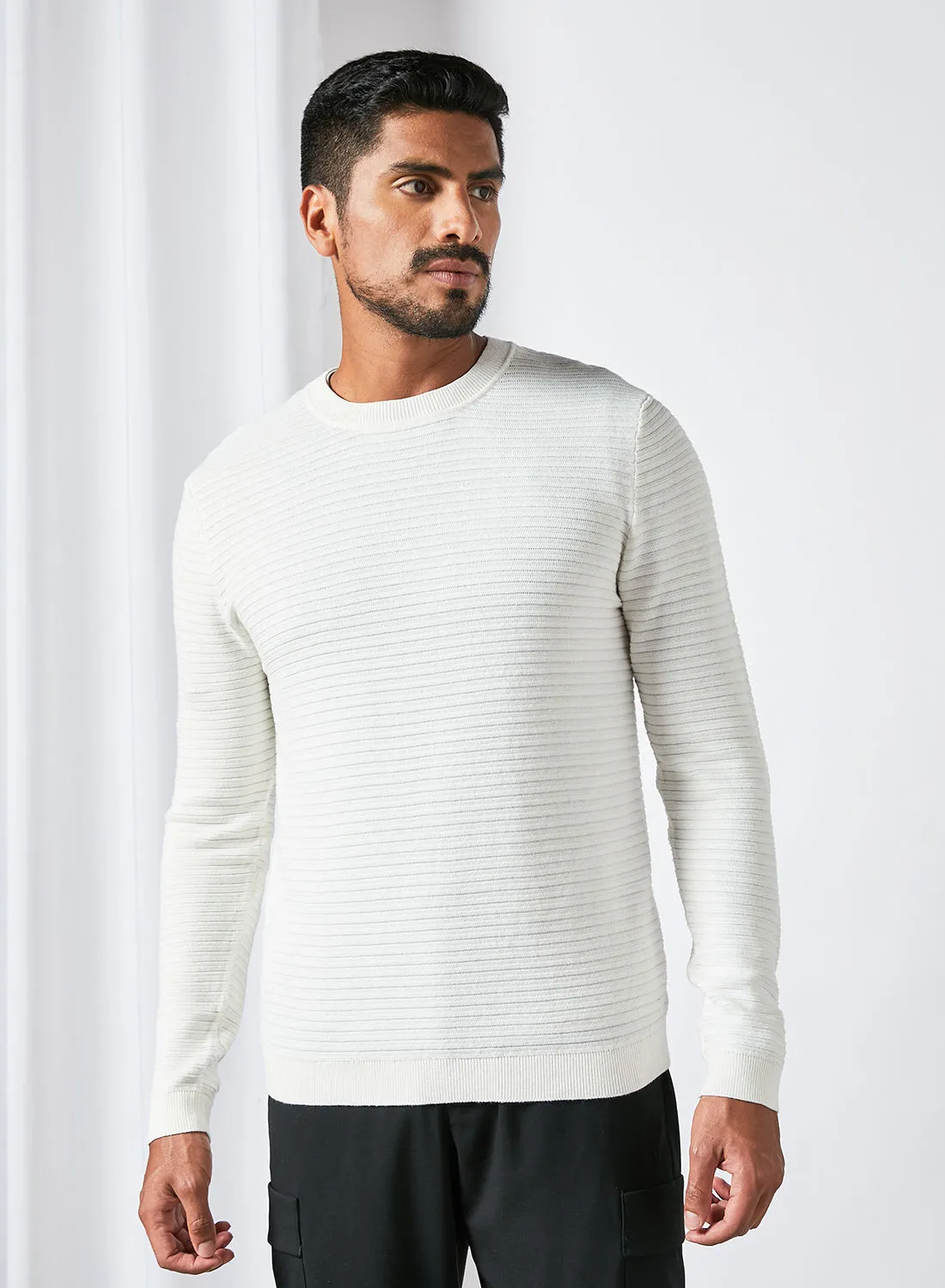 Selected Homme Knit Crew Neck Sweater White