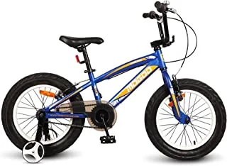 Mogoo mars kids fat 3.0  bike for 5-8 years old girls & boys, mtb bicycle, adjustable seat, handbrake, reflectors, chainguard, 16-inch bicycle with training wheels, blue color, gift for kids