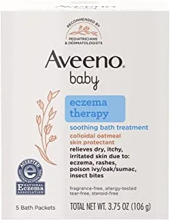 Aveeno Baby Eczema Therapy Soothing Bath Treatment For Relief Of Dry Itchy And Irritated Skin Made With Soothing Natural Colloidal Oatmeal Ct Pack of 6 Multi
