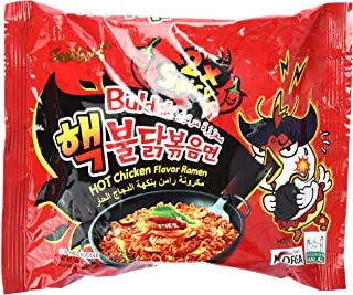 Samyang 2X Hot Chicken Flavor Roasted Ramen Noodles، 140g - Pack of 1. ساميانغ 2x نودلز رامين محمص بنكهة الدجاج الحار 140 غرام