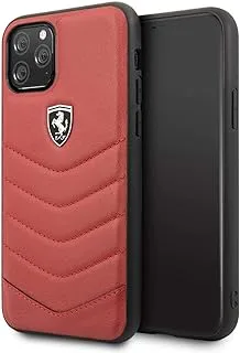 Ferrari Heritage Quilted Leather Hard Case - Red - iPhone 11 Pro