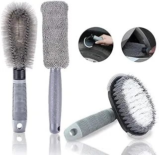 ELECDON Cleaning Brush Set Car Wheel, Wheel Brush for Car Alloy Wheel and Tyre Brush Cleaning, Rim Cleaner for Your Car, Motorcycle or Bicycle Tire Brush Washing Tool(3 Pack)