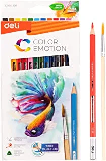 Deli EC00700 Color Emotion Watercolor Pencils 12-Pieces