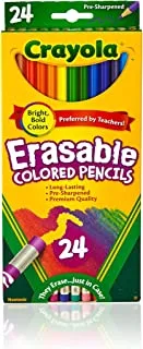 أقلام رصاص ملونة قابلة للمسح من كرايولا ، 24 قطعة ، متعدد الألوان