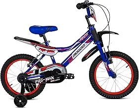 Mogoo Promax Kids Dirt MTB Bike For 4-5 Years Old Girls & Boys, Adjustable Seat, Handbrake, Mudguards, Reflectors, Chainguard, 16-Inch Mountain Bicycle With Training Wheels, Blue Color, Gift For Kids