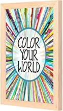 LOWHA color your world Wall Art with Pan Wood framed Ready to hang for home, bed room, office living room Home decor hand made wooden color 23 x 33cm By LOWHA