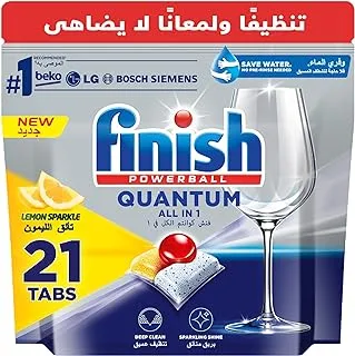 Finish Powerball Quantum Lemon Sparkle All In 1 Dishwasher 21 Tablets