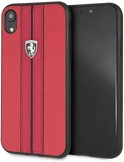 Ferrari Urban Off Track PU Leather Hard Case for iPhone Xr - Red