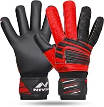 Nivia 943 Raptor Torrido Football Goalkeeper Gloves, Medium (Black/Orange)