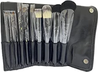 Picassa 9 Piece Makeup Brush Set With Leather Bag Black