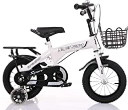دراجات الأطفال ZHITONG مع عجلات تدريب وسلة معدنية 18 بوصة ، أبيض