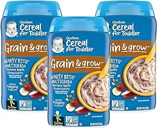 Gerber Baby Cereal Hearty Bits Multigrain Cereal Banana Apple Strawberry, 8 Ounce (Pack of 3)