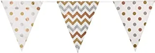 Mixed Metals Dots and Chevron Large Pennant Banner 12ft