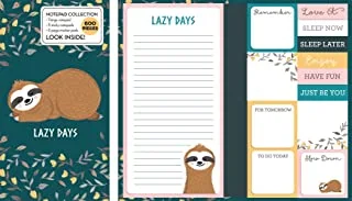 كتاب الملاحظات اللاصقة: مجموعة المفكرة (Sloth Lazy Days)