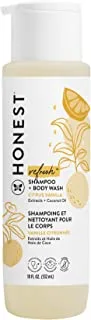 The Honest Company Perfectly Gentle Sweet Orange Vanilla Shampoo + Body Wash | Tear-Free Baby Shampoo with Naturally Derived Ingredients | Sulfate- & Paraben-Free Baby Bath | 18 Fl Oz (Pack of 1)