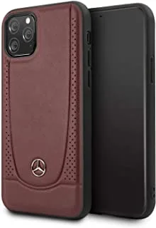 Mercedes-Benz Perforation Leather Hard Case For iPhone 11 Pro - Red
