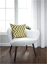 Home Town Foil Printed Micro Fibre Yellow Cushion With Filler,45X45Cm