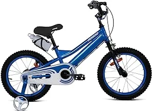 Mogoo Rayon Kids Road Bike For 2-5 Years Old Girls & Boys, Adjustable Seat, Handbrake, Mudguards, Reflectors, Lightweight, Chainguard, Gift For Kids, 14-Inch Bicycle With Training Wheels, Blue